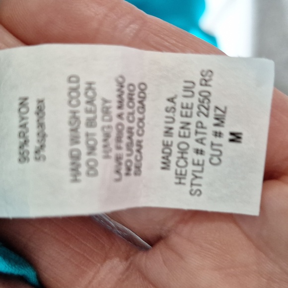 NWOT Azules sleeveless a line mini dress/shirt - M - turquoise blue - Picture 3 of 7